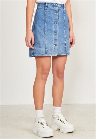 VINTAGE BLUE DENIM MINI SKIRT