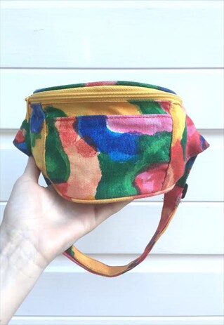 UNISEX VINTAGE 80S COLOURFUL BUMBAG FANNYPACK RAINBOW BRIGHT