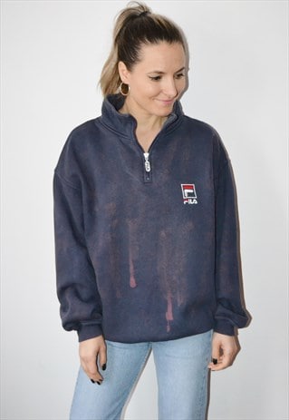 Vintage 90s FILA 1/4 Zip TIE DYE Sweatshirt Made in USA