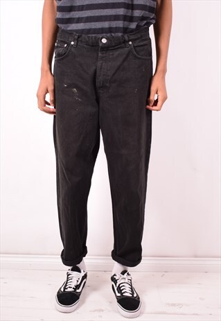 CALVIN KLEIN MENS VINTAGE JEANS W36 L30 BLACK 90S