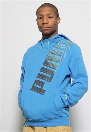 VINTAGE PUMA HOODIE BLUE