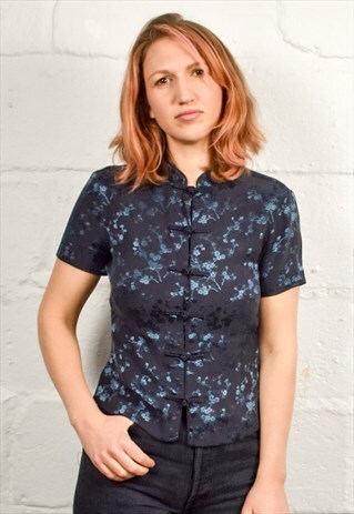 VINTAGE 90S CHINESE SILK BLOUSE