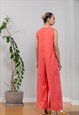 LINEN LOOSE FIT WATERMELON JUMPSUIT WITH POCKETS