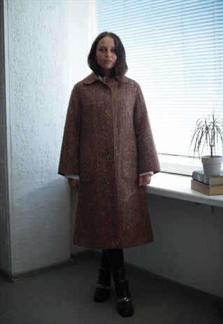 VINTAGE 80'S BROWN WOVEN COAT