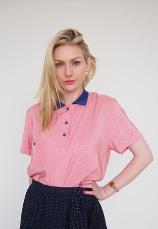PINK POLKA DOT BLOUSE