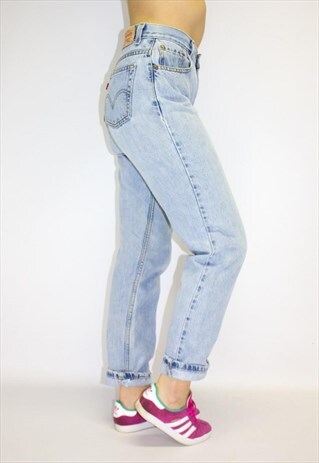 VINTAGE 80'S HIGH WAIST PREMIUM STONEWASH TAPERED JEANS