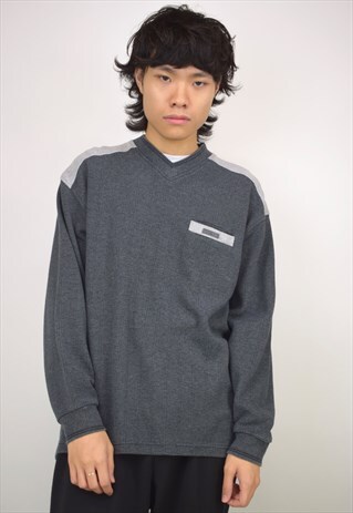 VINTAGE 90S HUGO BOSS GREY PANEL JUMPER