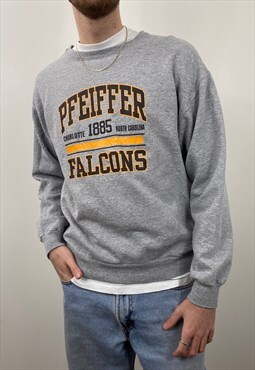 Vintage grey American college university sweatshirt