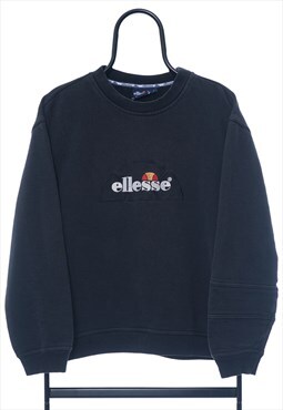 Vintage Ellesse Spellout Black Sweatshirt