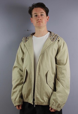 VINTAGE AQUASCUTUM BOMBER JACKET IN BEIGE WITH PATCH LOGO AN