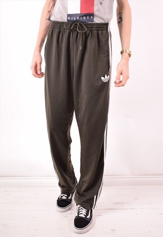 ADIDAS MENS VINTAGE TRACKSUIT TOP TROUSERS LARGE GREEN 90S