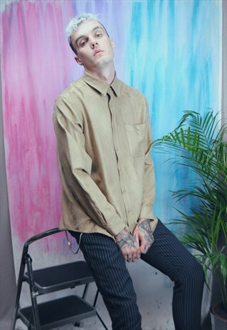 VINTAGE 90'S SUEDE SHIRT BEIGE