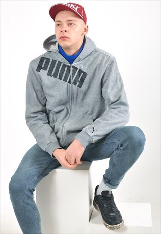 VINTAGE PUMA HOODIE IN GREY