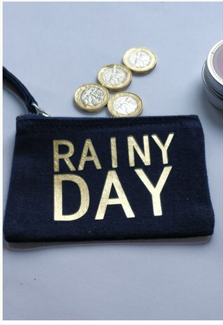 NAVY & GOLD 'RAINY DAY' COIN PURSE