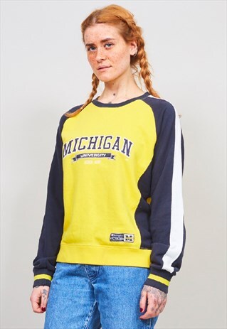 VINTAGE 90'S CHAMPION YELLOW MICHIGAN SWEATER
