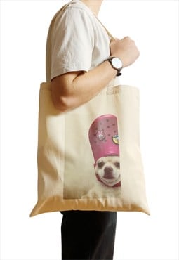 Dog Meme Tote Bag Smiling Dog Funny Bag with Croc on Head Ic