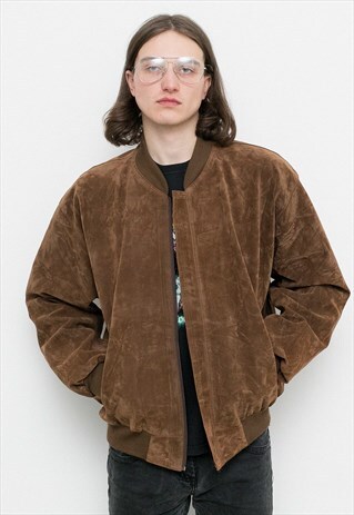 BROWN SUEDE BOMBER