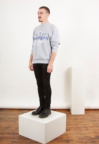 LIGHT GREY COZY SWEATSHIRT / OVERSIZED AMERICAN LEGEND SWEAT