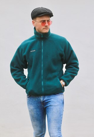 COLUMBIA SPORTSWEAR CO USA VINTAGE EMERALD GREEN FLEECE
