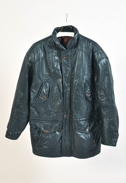 Vintage 90s real leather parka jacket