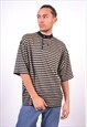 Vintage 00'Y2K Cerini T-Shirt Top Stripes Brown