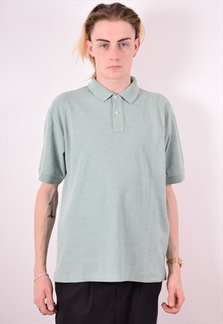 FILA MENS VEST POLO SHIRT XL TURQUOISE 90S