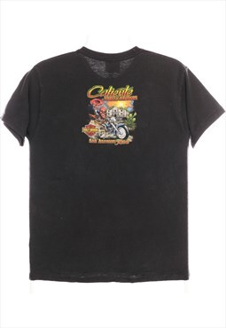 Harley Davidson Motor Cycle 90's Back Print Graphic Short Sl
