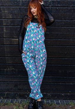 Ghost party retro style baggy dungarees 