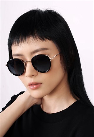 TEXAS BLACK ROUND SUNGLASSES
