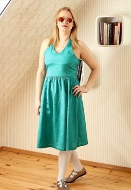 Green halterneck vintage dress