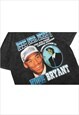KOBE BRYANT T-SHIRT NBA TEE VINTAGE POSTER TOP IN BLACK