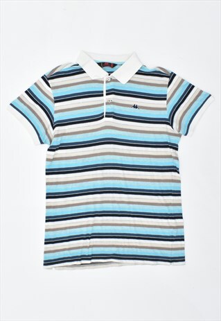 Vintage 90's Kappa Polo Shirt Stripes Blue