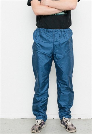 VINTAGE RUKKA PANTS BLUE 90S SPORT TRACK WORKOUT TROUSERS