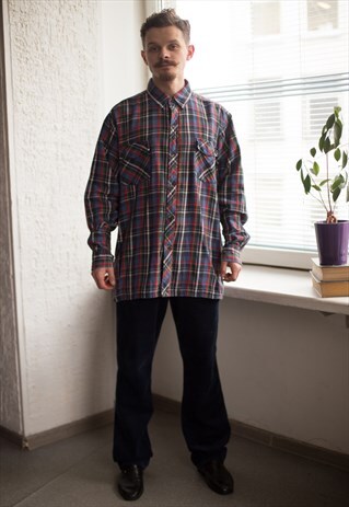 VINTAGE 90'S MULTI COLOUR PLAID SHIRT