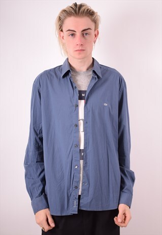 LACOSTE MENS VINTAGE SHIRT XL GREY 90S