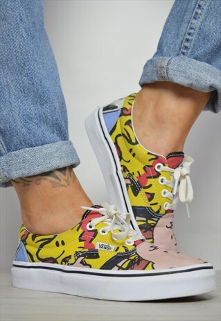 VANS PEANUTS COLOURFUL PRINT SKATE SHOES RETRO PREPPY
