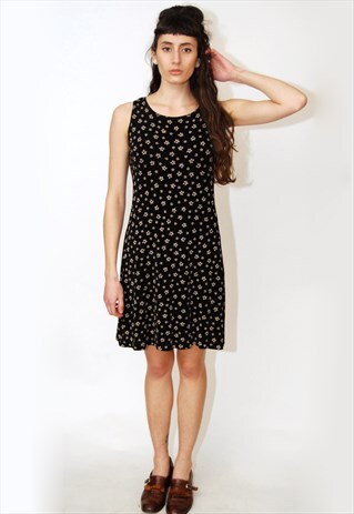 FLORAL MINI DRESS (S/M) VINTAGE 80S CLUB GOTH GRUNGE RAVE 90