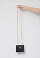 VINTAGE 80'S BAG BLACK FABRIC QUILTED CROSS BODY GOLD CHAIN