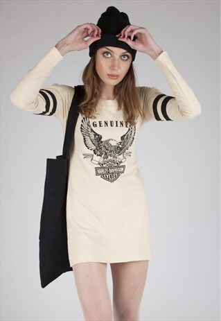 ROKIT RECYCLED CREAM HARLEY T-SHIRT DRESS