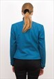 PENDLETON 90'S WOMEN'S M ELECTRIC BLUE WOOL BLAZER JACKET