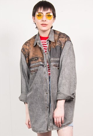 VINTAGE 90'S DENIM OVERSIZED SHIRT