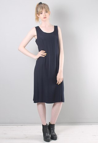 VINTAGE 90S LAURA ASHLEY BLUE MIDI DRESS