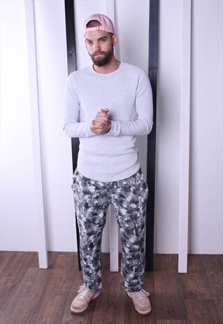 VINTAGE 90S PATTERNED CRAZY PRINT TROUSERS. UNISEX. GYM