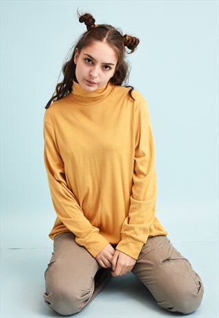 90'S RETRO ATHLEISURE OVERSIZED TURTLENECK JUMPER TOP