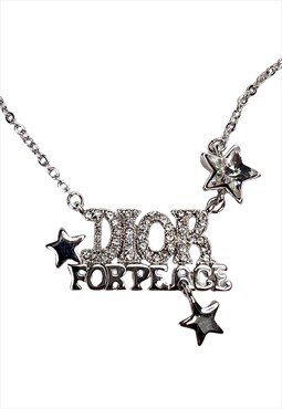Christian Dior Necklace Star Logo Monogram Dior For Peace 