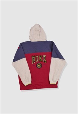 Vintage 90s Nike Embroidered Logo Hoodie Sweatshirt in Red