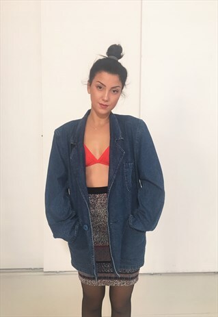 VINTAGE 1990'S DENIM JACKET BLAZER OVERSIZE
