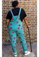 DRAGON AND FLORAL RETRO INDIE STYLE DUNGAREES 