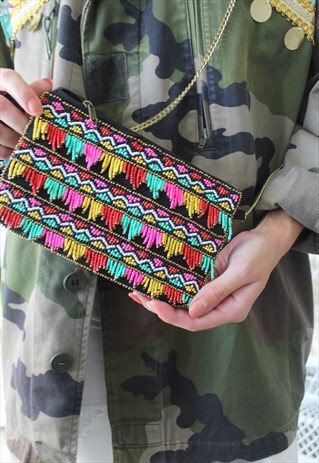 BAG ETHNIC PEARLS MULTICOLOR