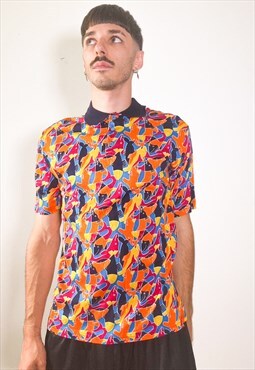 Vintage 90s funky  fish polo shirt 